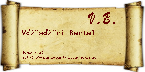 Vásári Bartal névjegykártya
